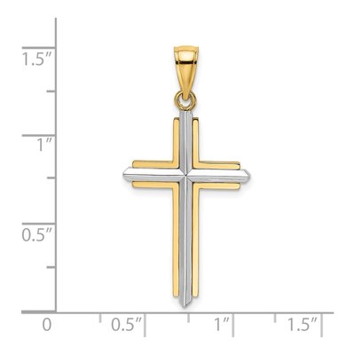 14K Two-Tone Gold Cross Pendant – view 4