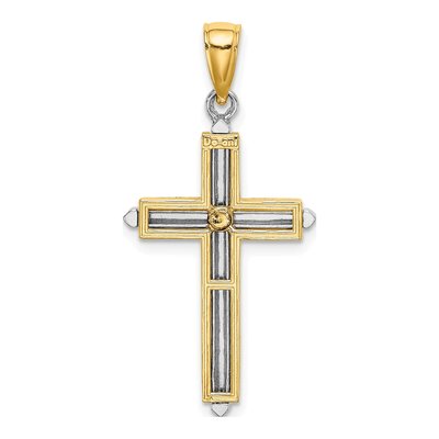 14K Two-Tone Gold Cross Pendant – view 5