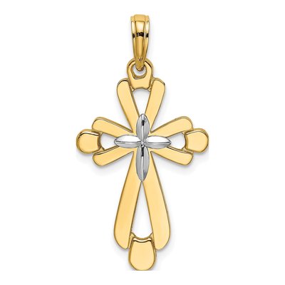 14K Yellow Gold Fancy Cross Pendant