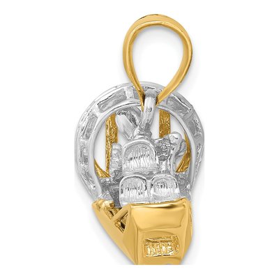 14K Two-Tone Gold 3-D Airboat Pendant – view 3