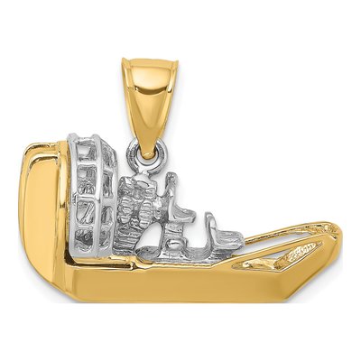 14K Two-Tone Gold 3-D Airboat Pendant – view 5