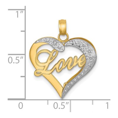 14K Yellow Gold Heart LOVE Charm – view 4
