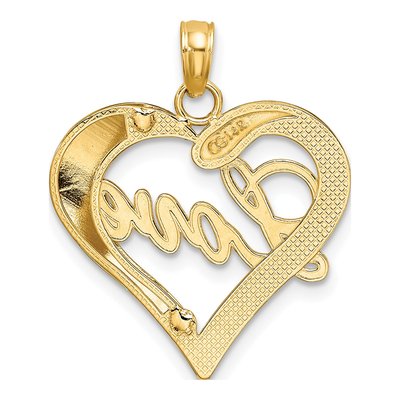 14K Yellow Gold Heart LOVE Charm – view 5