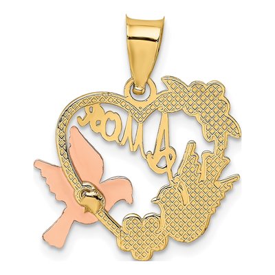 14K Two-Tone Gold AMOR Heart Charm – view 4