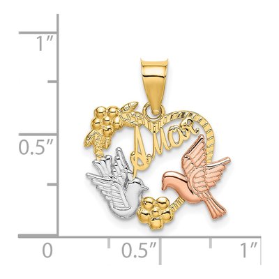 14K Two-Tone Gold AMOR Heart Charm – view 5