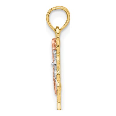 14K Two-Tone Gold Butterfly Cut-Out Pendant – view 3