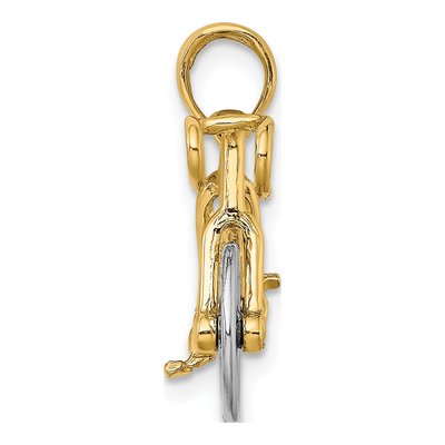 14K Two-Tone Gold 3D Bicycle Charm – view 3