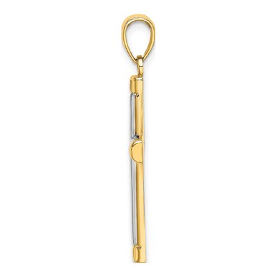 14K Yellow Gold Tubular Cross Pendant – view 3