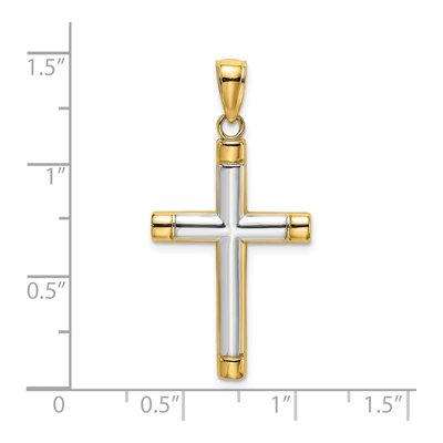 14K Yellow Gold Tubular Cross Pendant – view 4