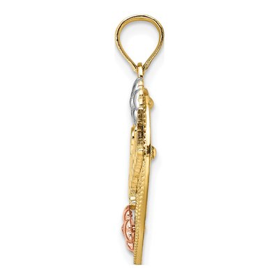 14K Two-Tone Gold Heart Pendant – view 3