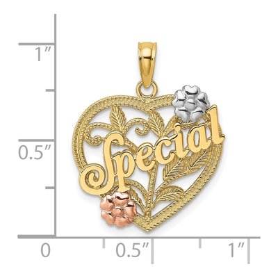 14K Two-Tone Gold Heart Pendant – view 4