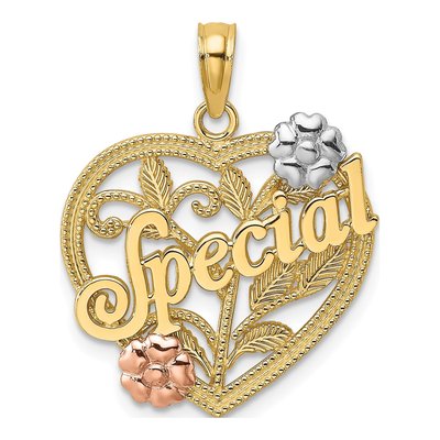14K Two-Tone Gold Heart Pendant