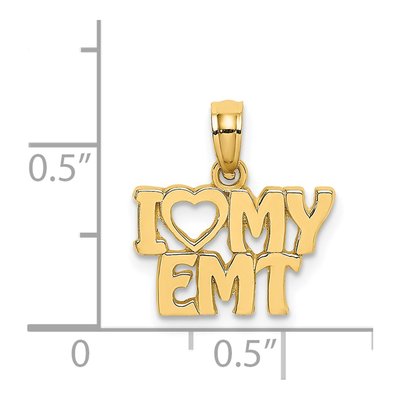 14K Yellow Gold I Heart My EMT Pendant – view 4