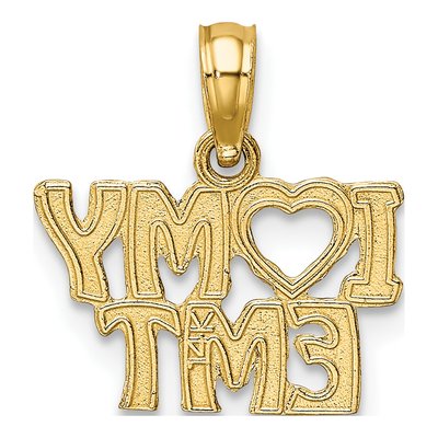 14K Yellow Gold I Heart My EMT Pendant – view 5