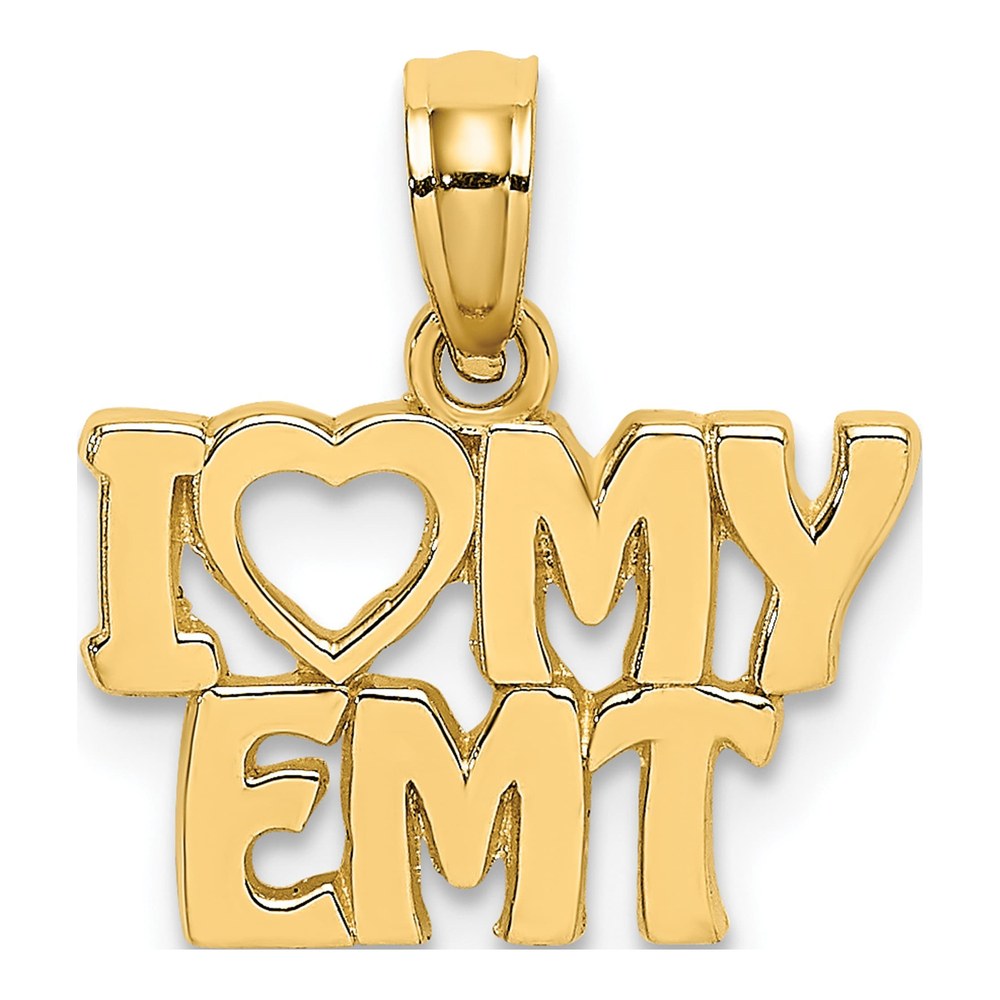 14K Yellow Gold I Heart My EMT Pendant