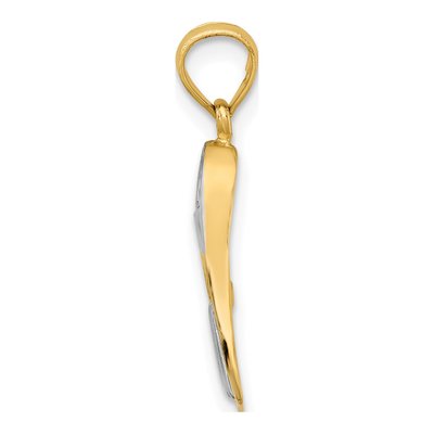 14K Yellow Gold 3D Scuba Flipper Charm – view 3