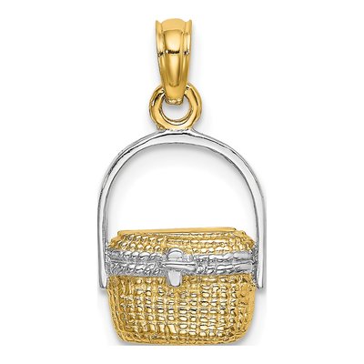 14K Yellow Gold Nantucket Basket Pendant