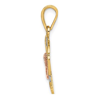14K Two-Tone Gold Angel Heart Pendant – view 3