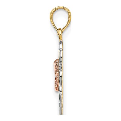 14K Two-Tone Gold Angel Heart Charm – view 3