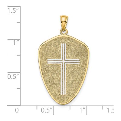 14K Yellow Gold Cross Shield Charm – view 4