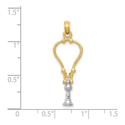 14K Two-Tone Gold 3-D Stethoscope Pendant – view 5