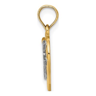 14K Yellow Gold Cross Heart Charm – view 3