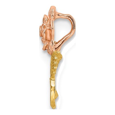 14K Two-Tone Gold Textured Slide Pendant – view 3