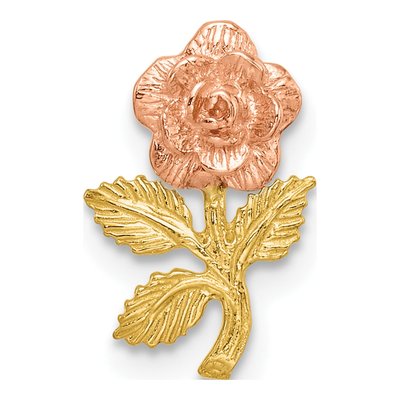 14K Two-Tone Gold Textured Slide Pendant