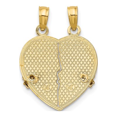 14K Two-Tone Gold Big Sis Lil Heart Set Charm – view 5