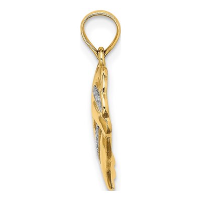 14K Yellow Gold Textured Heart Charm – view 3