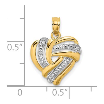 14K Yellow Gold Textured Heart Charm – view 4