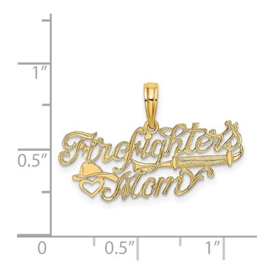 14K Yellow Gold Firefighter's Mom Pendant – view 4