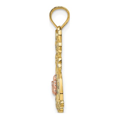 14K Two-Tone Gold Sitting Cat Pendant – view 3