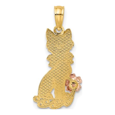 14K Two-Tone Gold Sitting Cat Pendant – view 5
