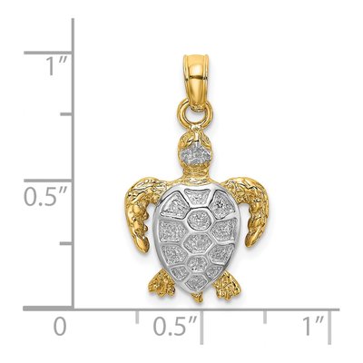14K Yellow Gold Sea Turtle Charm – view 4