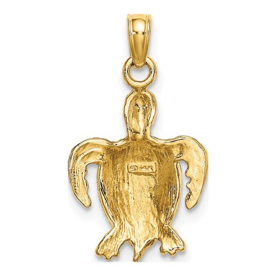 14K Yellow Gold Sea Turtle Charm – view 5
