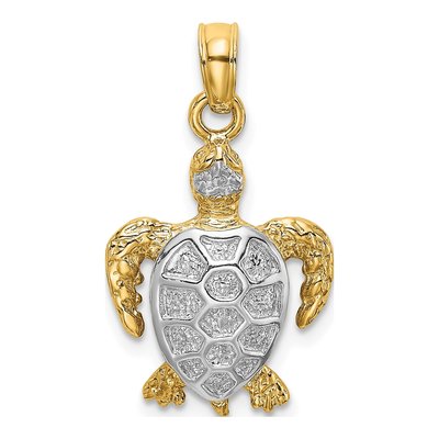 14K Yellow Gold Sea Turtle Charm