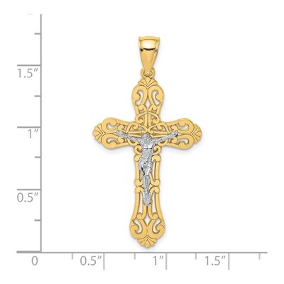 14K Two-Tone Gold Crucifix Charm – view 4