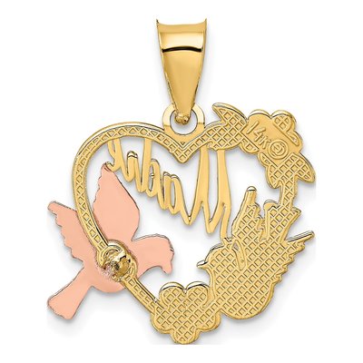 14K Two-Tone Gold Madre Heart Charm – view 4