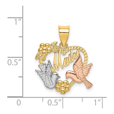 14K Two-Tone Gold Madre Heart Charm – view 5