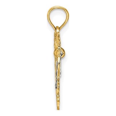 14K Two-Tone Gold MOM Heart Pendant – view 3