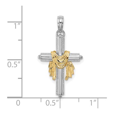 14K Two-Tone Gold Cross Pendant – view 3