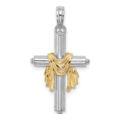 14K Two-Tone Gold Cross Pendant