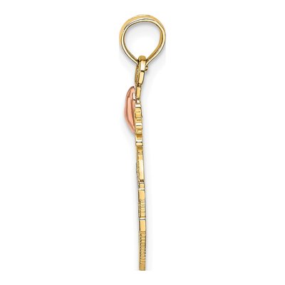 14K Two-Tone Gold LOVE Inside Heart Pendant – view 3