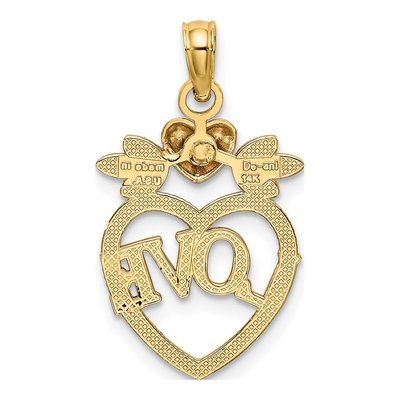 14K Two-Tone Gold LOVE Inside Heart Pendant – view 5