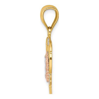 14K Two-Tone Gold Our of Guadalupe Heart Charm – view 3