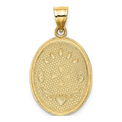 14K Yellow Gold Cherub Heart Oval Pendant – view 5