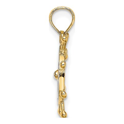 14K Yellow Gold Ship Wheel Charm – view 3