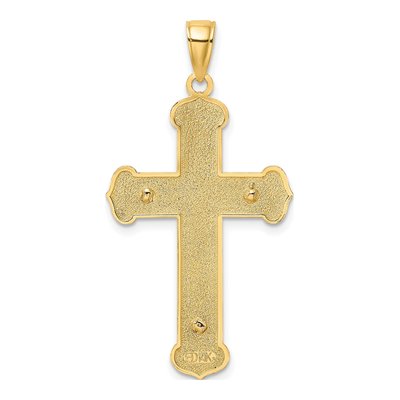 14K Two-Tone Gold Textured Crucifix Charm – view 4