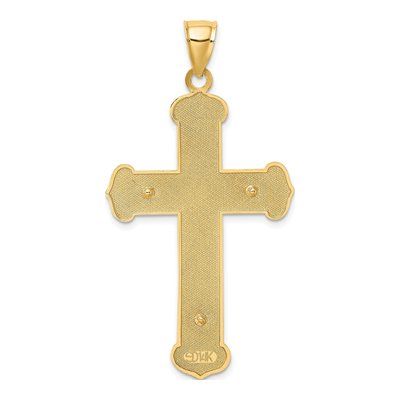 14K Two-Tone Gold Textured Crucifix Charm – view 5